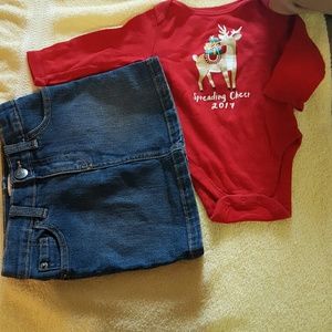 Children's place shirt and skirt